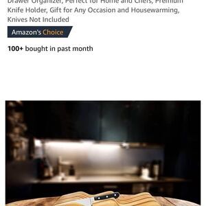 Bamboo (7) Knife Block Holder, In-Drawer Organizer, Perfect for Home and Chefs,